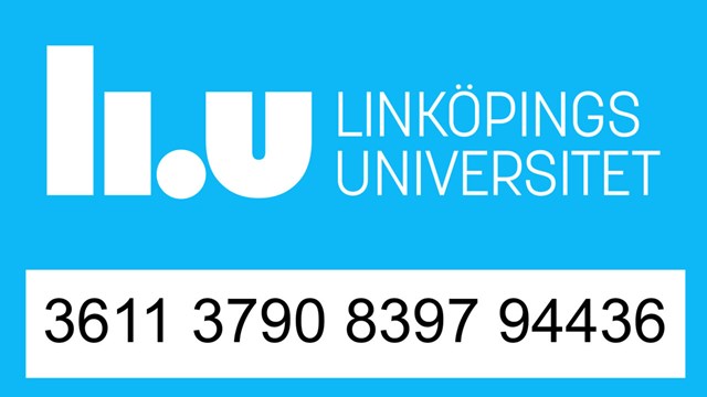 Library card with LiU logotype.
