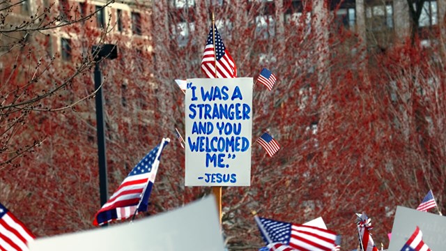 Sign at a rally in Boston