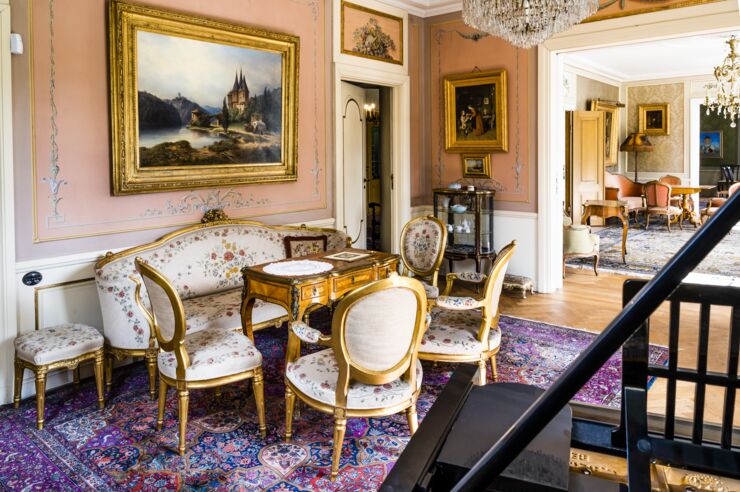 The ladies’ lounge and drawing room in the Wadström Villa.