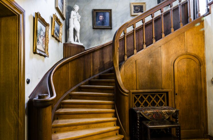 Staircase to the upper floor of the Wadström Villa.