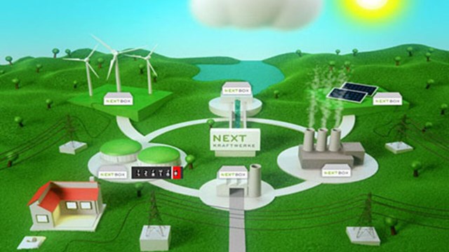 Power generation in an illustrated landscape
