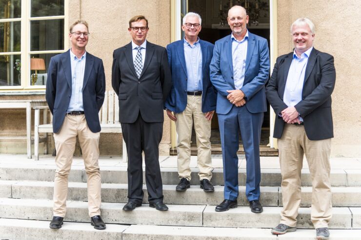 Stig Wadströms stiftelse, från vänster Henrik Ahl, Robert Willén, Mikael Engdahl, Per Åberg och Fredrik Willén.
