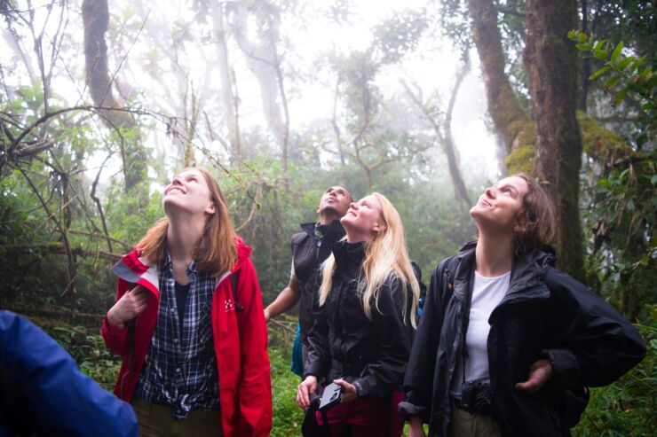 Students in the Amazon rainforest