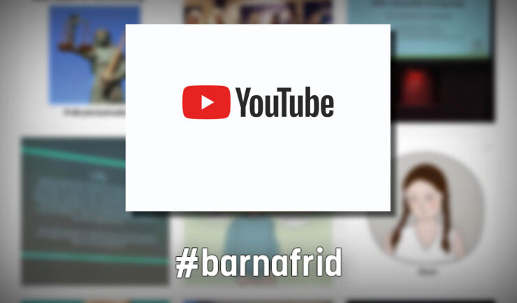 Länk till sociala medier från Barnafrid. Bild på logotyp från Youtube