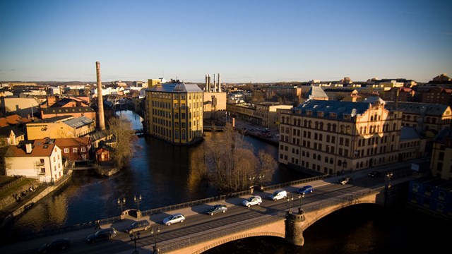 Aerial view of the Museum of Work, the Industrial Landscape in Norrköping.