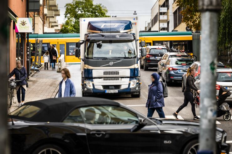 Trafikmyller i storstad.