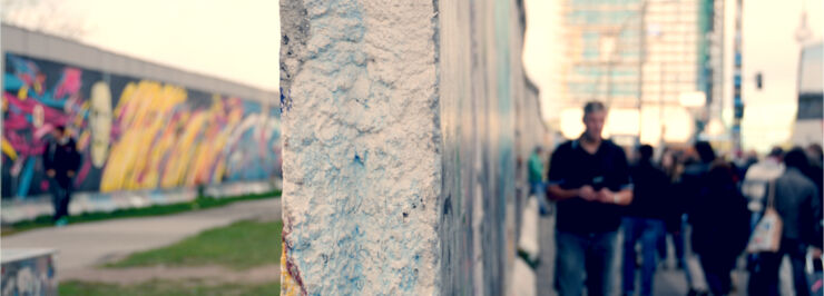 Närbild av Berlinmuren