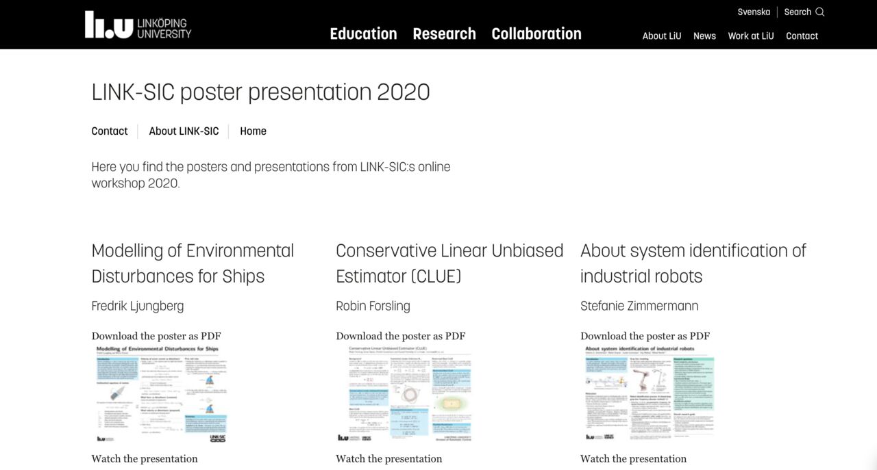 Screenshot LINK-SIC poster presentation 2020