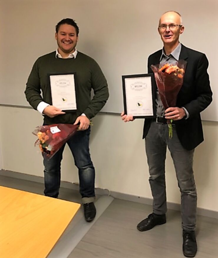 Björn Oskarsson och Mårten Fristedt prisas för utmärkt arbete