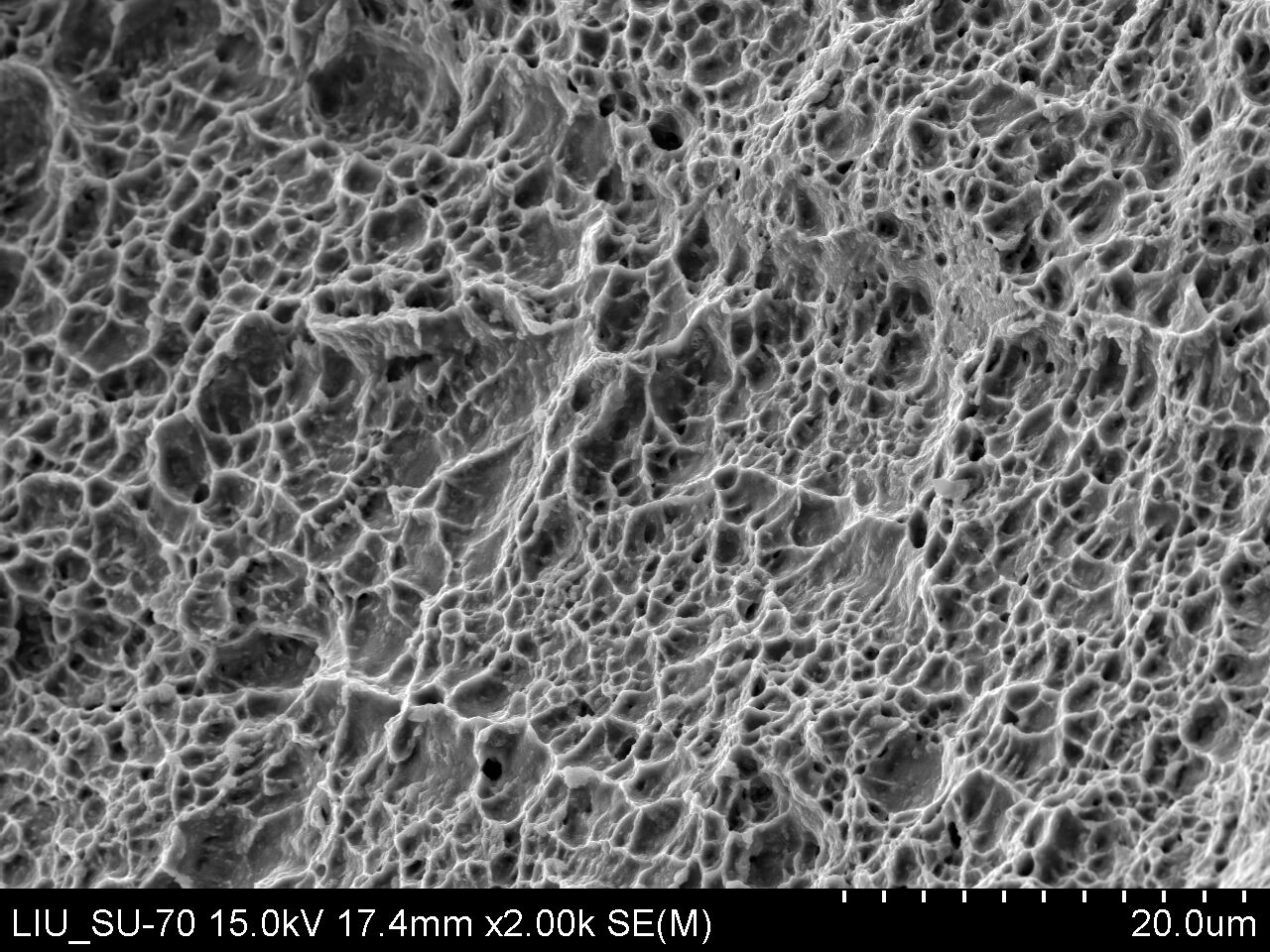 Illustration that shows ductile tearing during final rupture