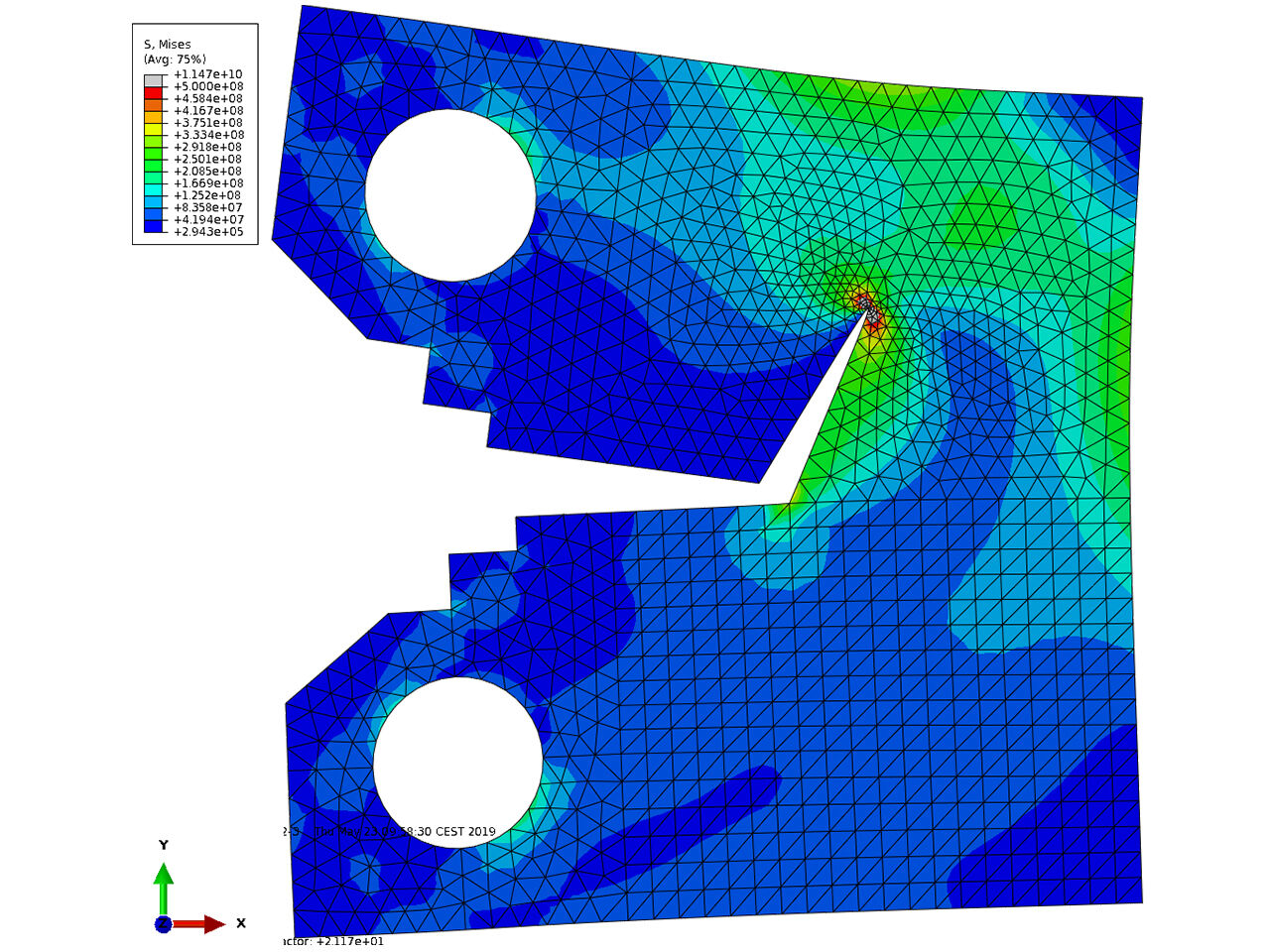 Illustration that shows the stress intensity factor.