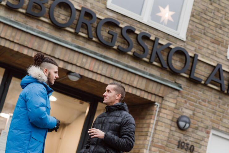 Ett foto på Lumink-studenten Daniel Salim och läraren Martin Karlsson.