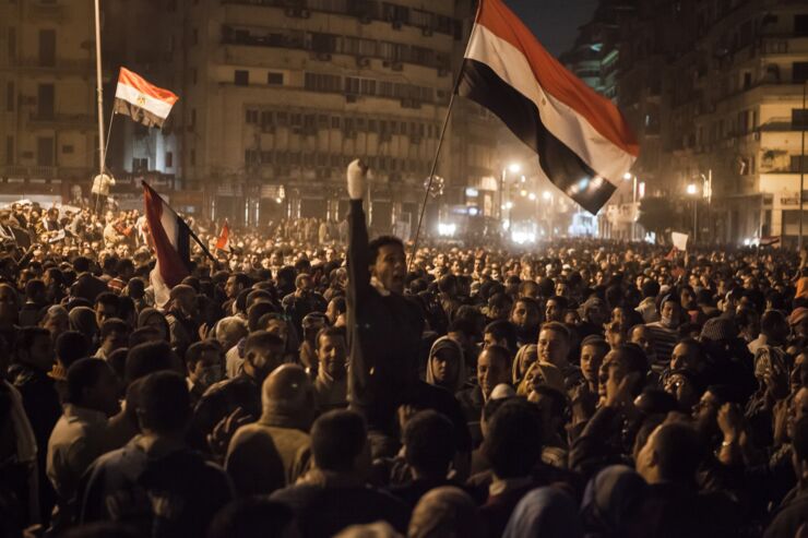 Demonstrations at Tahir square in Kairo 2011.