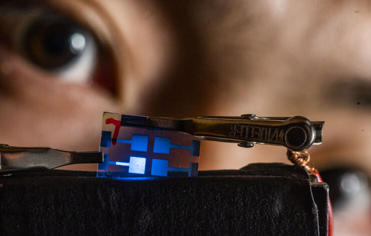 Blue light emitting perovskite.