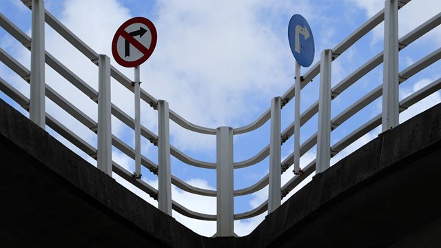 Road signs and railings