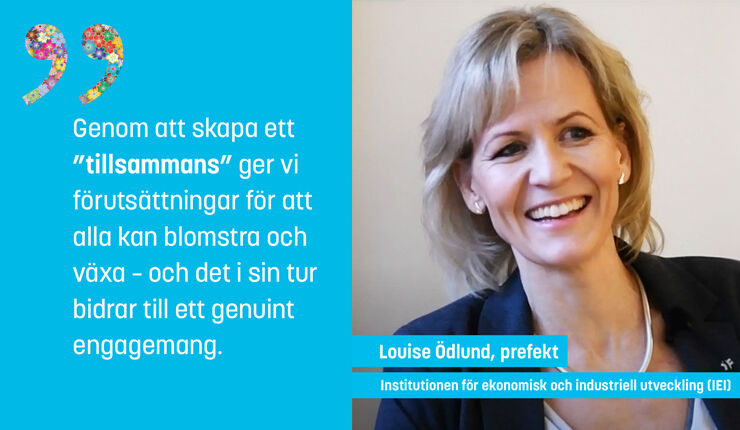 Citat av och bild på Louise Ödlund, prefekt vid IEI.