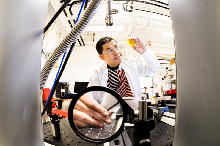 View from the inside of the magneto-optic instrument.