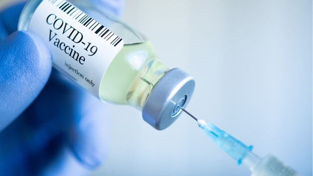 Syringe with vaccine. 