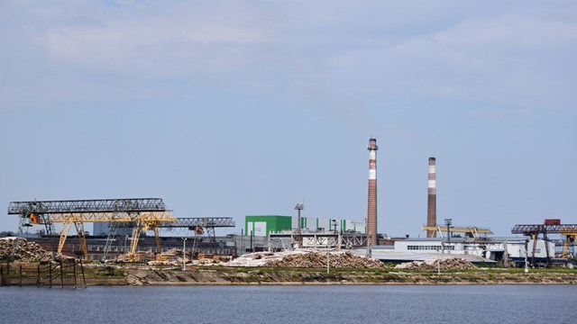Industrial landscape with pulp and paper industry