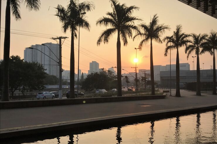 Utsikt från universitetet UFABC Santo Andre, Sao Paulo 