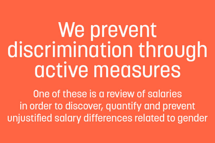 We prevent discrimination through active measures.