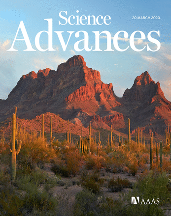Cover of publication 'A cover image of Science Advances.'