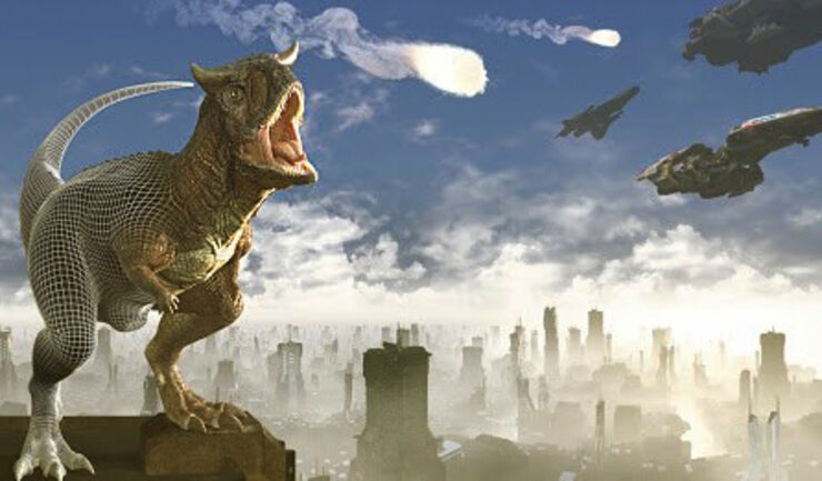 Bild på dinosaurie från filmen Making Magic från Visualiseringscenter C.