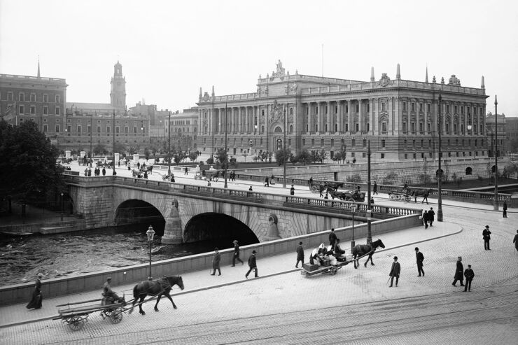 The parliament building in Stockholm in 1905.