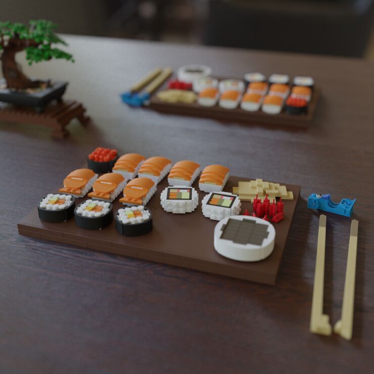 Albin Hansson’s sushi meal in virtual Lego.