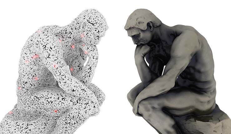 Digital image of the statue Thinker, made by sculptor Auguste Rodin