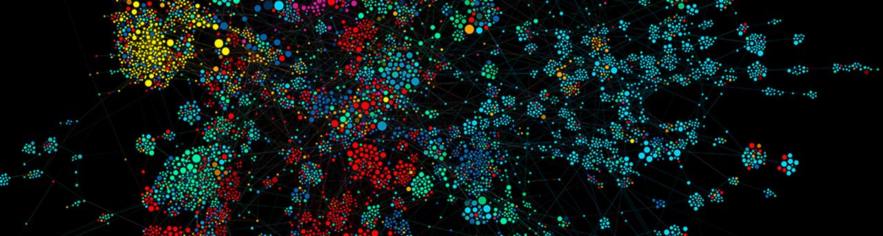 färgcirklar kopplade i en nätverk