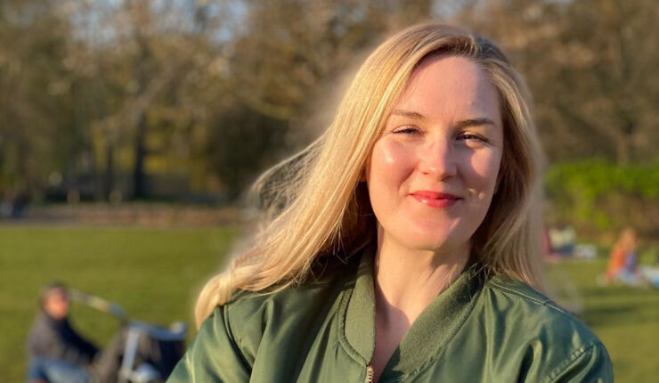 Portrait of Ronja Ulvfot, taken outdoors.