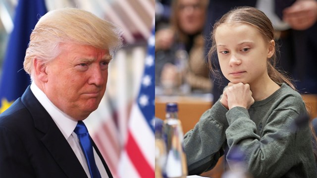 Donald Trump och Greta Thunberg.