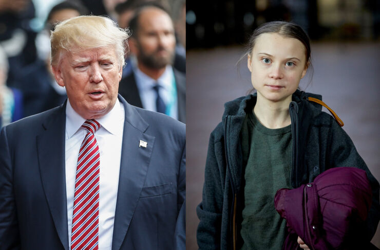 Donald Trump och Greta Thunberg.