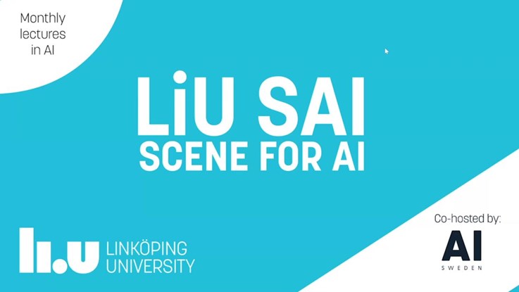 Graphic with the text LiU SAI Scene for AI