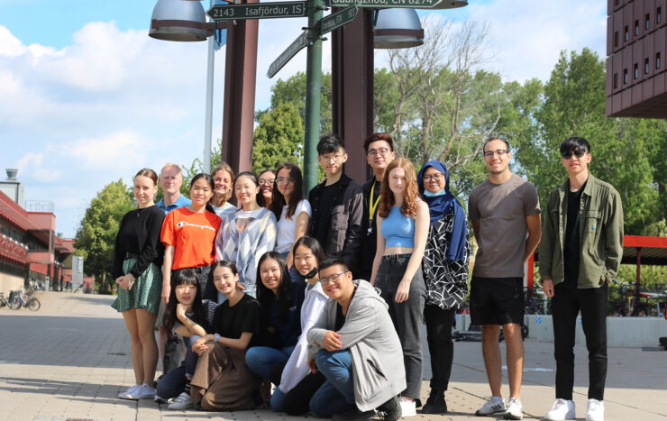 Grupp av internationella studenter inom ramen för LiU Summer Academy 2022.