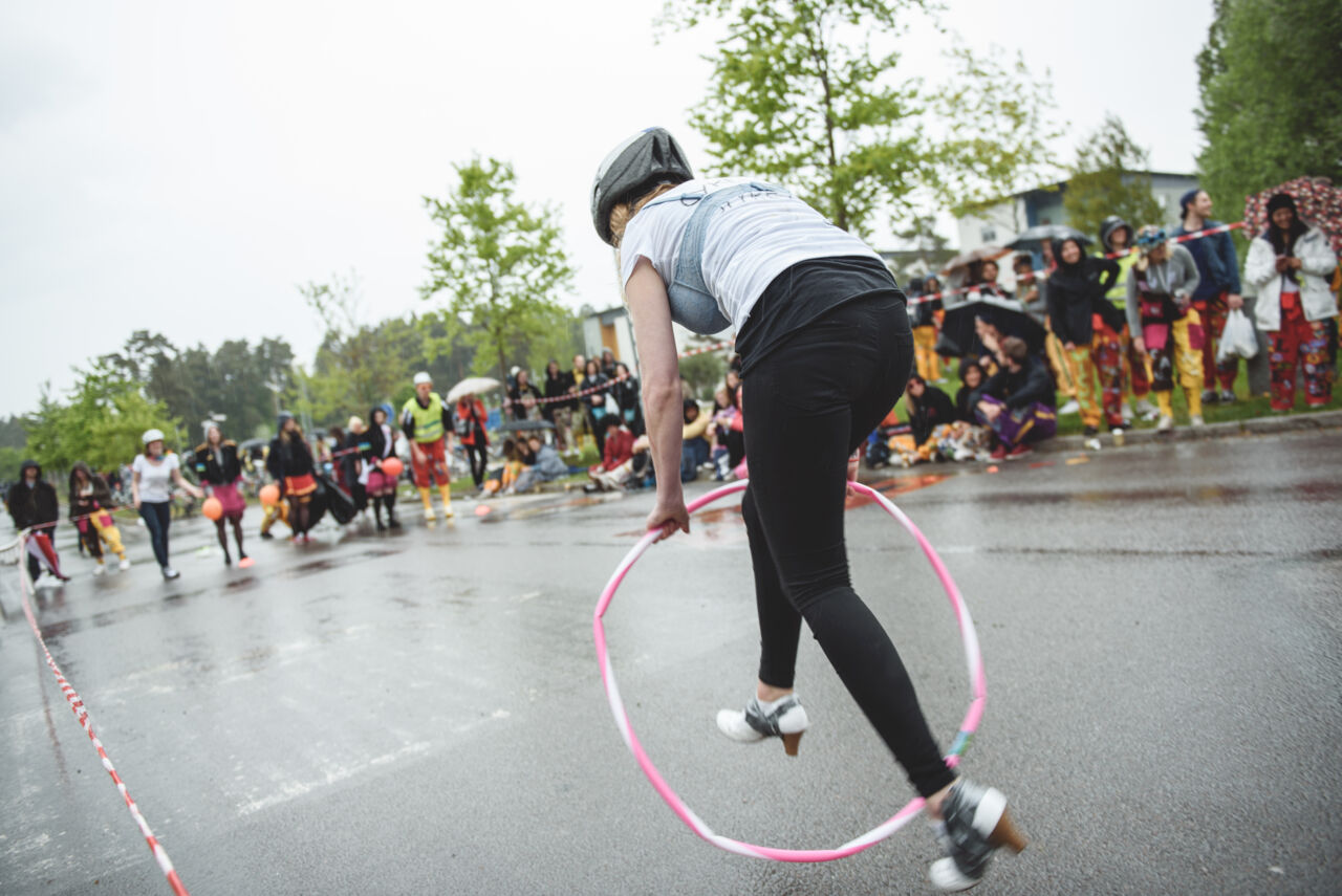 Picture of running student