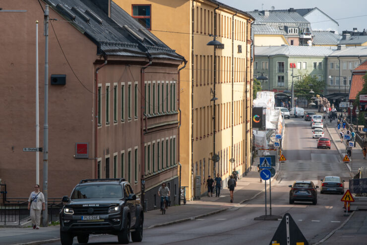 Stadsbild utanför Kopparhammaren i Norrköping