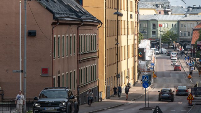 Stadsbild utanför Kopparhammaren i Norrköping