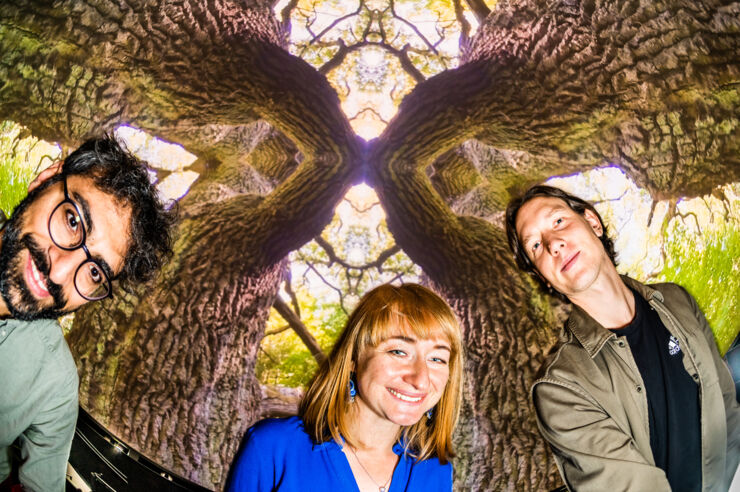 Johan Lundberg, Natalia Oliwiak, Ahmet Börütecene in the dome.