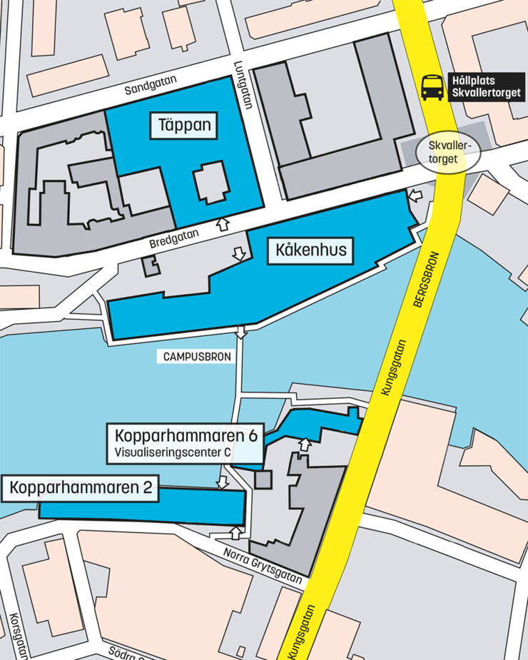 Karta över campus Norrköping
