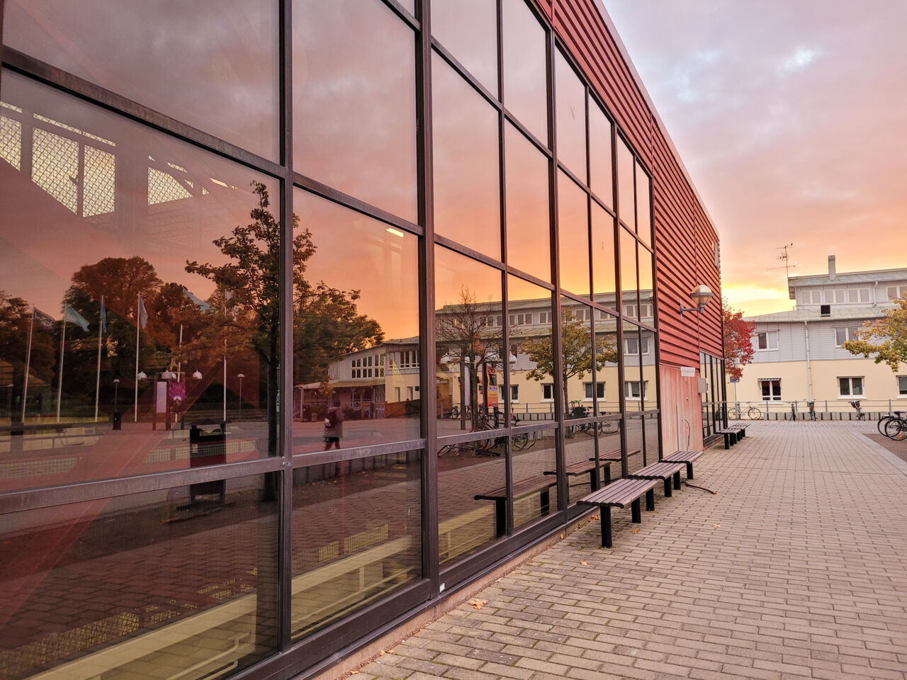 Autumn at the Campus Valla with focus on A Building