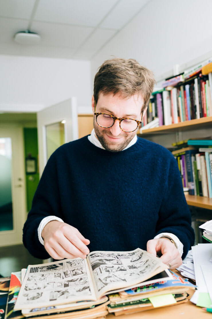 A person at his office. 