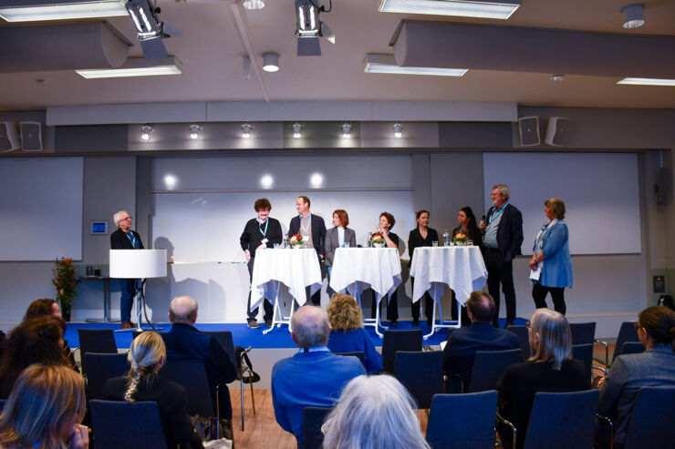 Panelen bestående av Lasse Stjernkvist (Regeringskansliet – Kansliet för hållbart arbetsliv), Henrik Bergqvist (AstraZeneca), Eva Besterman (Norrköpings kommun), Elin Hultman (Skill AB), Malin Johansson (Omställningslyftet, RISE), Sabina Bajraktarevic (SKR), Erik Hallsenius (OFR), Helena Hedlund (PTK).