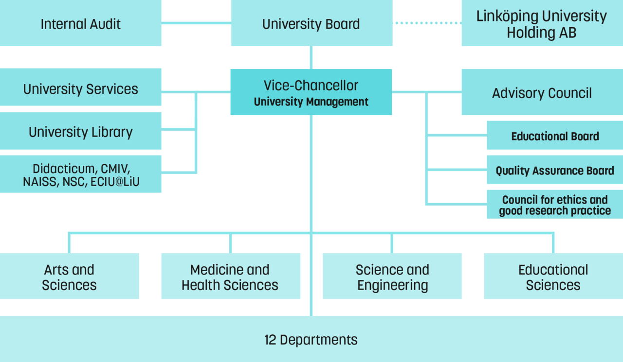 Organisation chart for Linköping University. Illustration