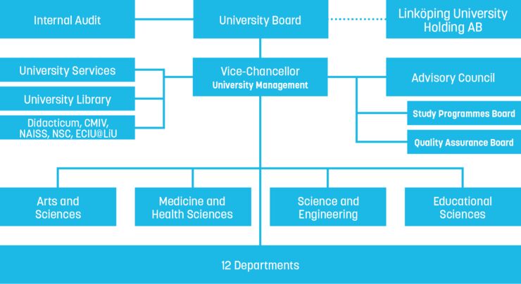 Organisation chart for Linköping University. Illustration