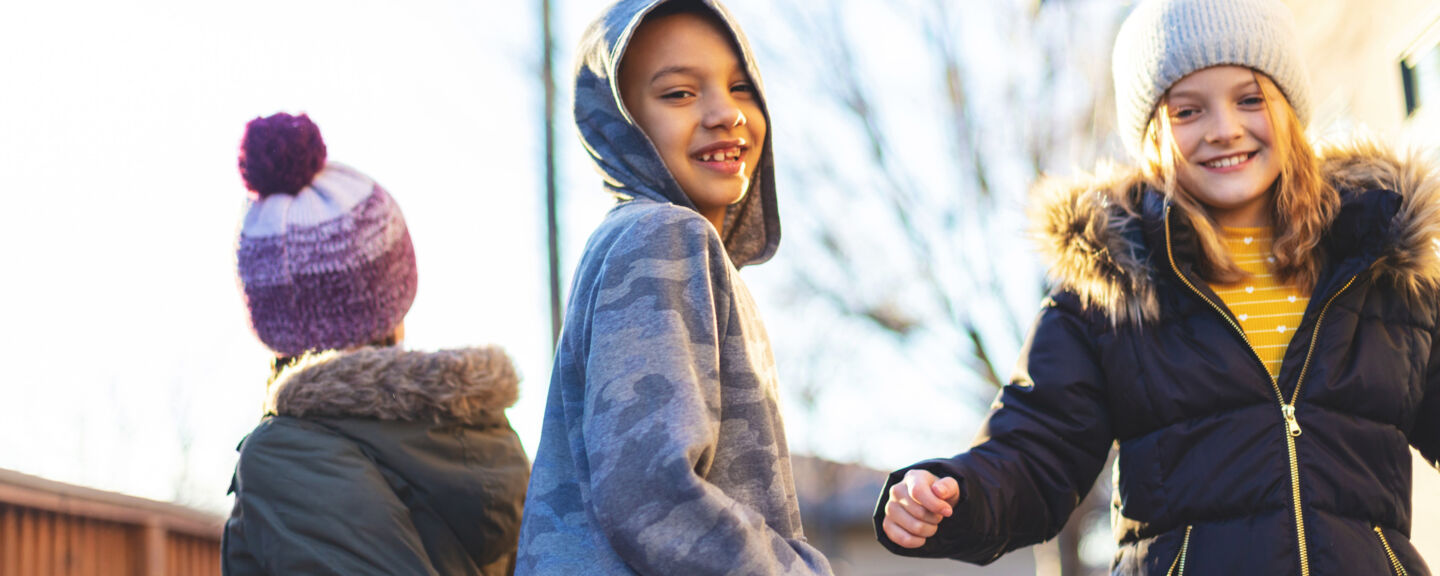 Children playing outside.