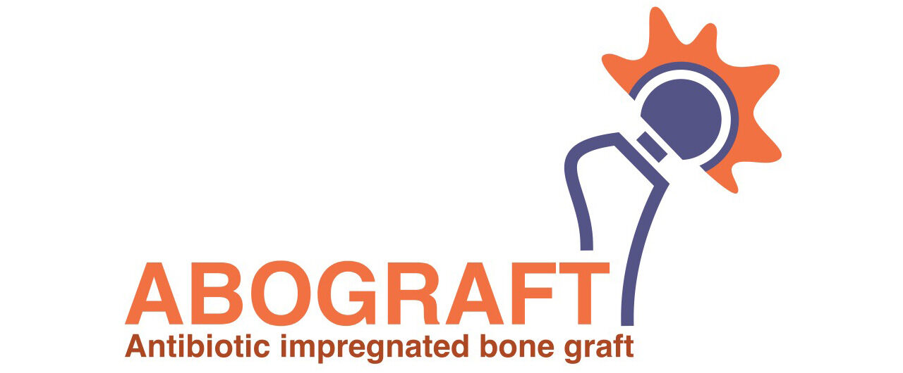 Logo for the research project abograft with a hip prosthesis as an illustration.