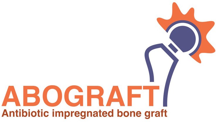 Logo for the research project abograft with a hip prosthesis as an illustration.