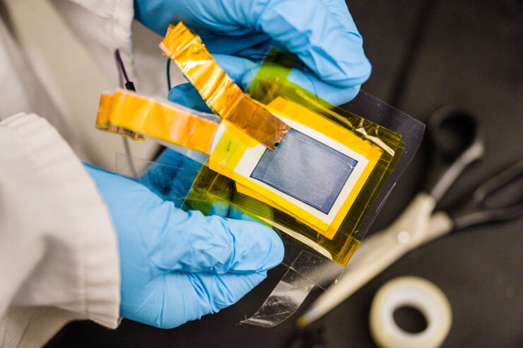A device in the hands of a researcher.